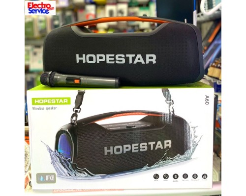  Колонка HOPESTAR A60 + беспроводной микрофон. Караоке  100W  