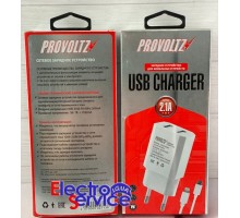 Зарядное устройство PROVOLTZ 2.1A+microUSB кабель 