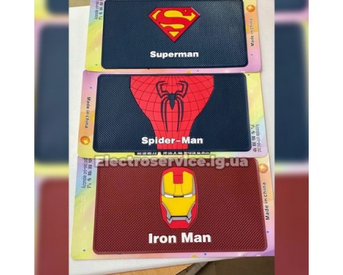  Коврик антискользящий с рисунком на торпеду авто для смартфона IRON MAN  