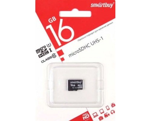  Карта памяти MicroSD 16 Gb Класс 10 Smart Buy UHS-1  